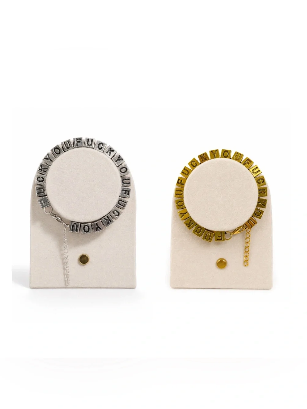 Paraphernalia Gold and Silver F You Bracelet Bundle - Unisex